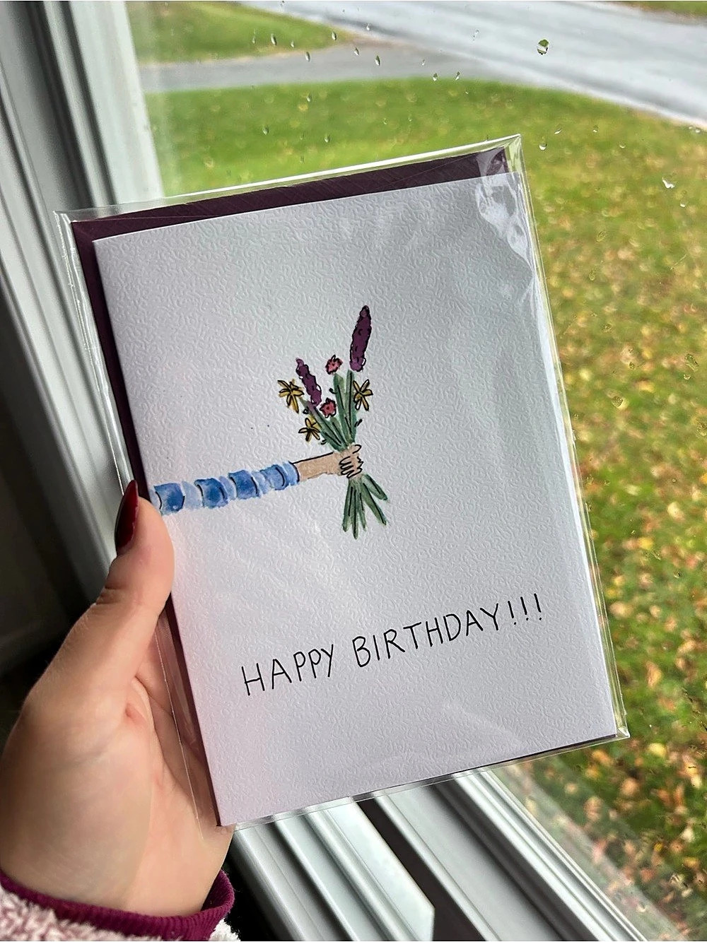 Watercolour Happy Birthday card
